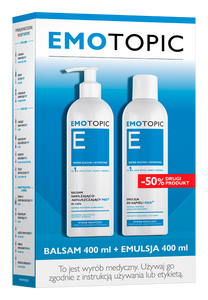 EMOTOPIC ZESTAW PROMOCYJNY BALSAM NAWILŻAJĄCO-NATŁUSZCZAJĄCY 400 ml + EMULSJA DO KĄPIELI 400 ml