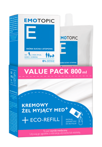 EMOTOPIC ZESTAW VALUE PACK 800 ml KREMOWY ŻEL MYJĄCY MED+ 400 ml + ECO-REFILL 400 ml