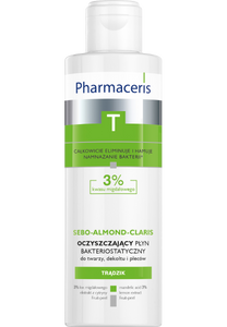 Pharmaceris T OCZYSZCZAJĄCY PŁYN BAKTERIOSTATYCZNY do twarzy, dekoltu i pleców 3% kwasu migdałowego SEBO-ALMOND-CLARIS 190 ml