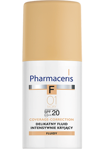 Pharmaceris F DELIKATNY FLUID INTENSYWNIE KRYJĄCY COVERAGE-CORRECTION SPF 20 01 IVORY 30 ml