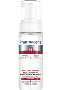 Pharmaceris N  DELIKATNA PIANKA WZMACNIAJĄCA NACZYNKA do mycia twarzy i oczu PURI-CAPILIQMUSSE 150 ml